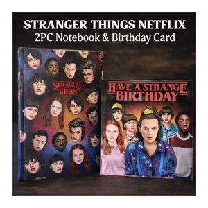 STRANGER THINGS 2PC Notebook Birthday Card Set Netflix Finn Wolfhard Millie
